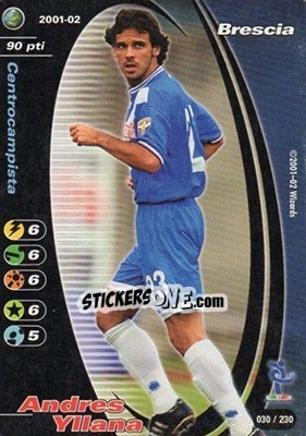 Sticker Andres Yllana - Football Champions Italy 2001-2002 - Wizards of The Coast