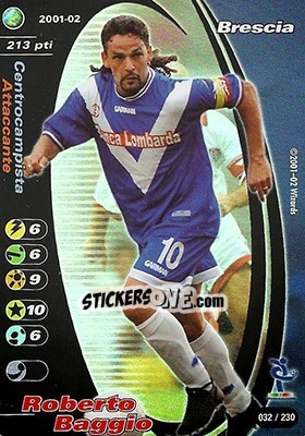Sticker Roberto Baggio - Football Champions Italy 2001-2002 n. 32 - Wizards of The Coast