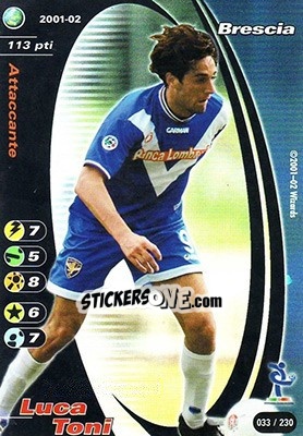 Sticker Luca Toni - Football Champions Italy 2001-2002 n. 33 - Wizards of The Coast