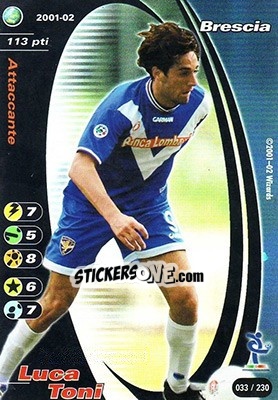 Figurina Luca Toni - Football Champions Italy 2001-2002 - Wizards of The Coast