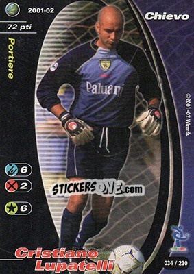 Figurina Cristiano Lupatelli - Football Champions Italy 2001-2002 - Wizards of The Coast