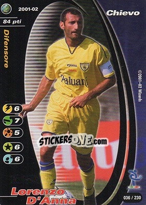 Sticker Lorenzo D'Anna - Football Champions Italy 2001-2002 n. 36 - Wizards of The Coast