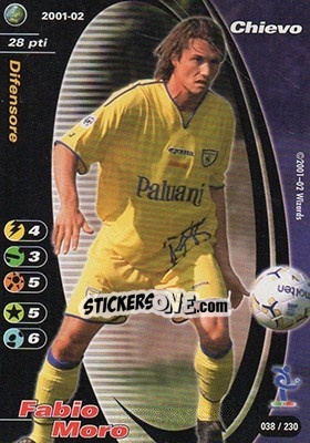 Sticker Fabio Moro - Football Champions Italy 2001-2002 n. 38 - Wizards of The Coast