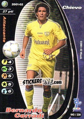 Sticker Bernardo Corradi - Football Champions Italy 2001-2002 n. 43 - Wizards of The Coast