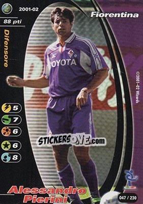 Sticker Alessandro Pierini - Football Champions Italy 2001-2002 - Wizards of The Coast