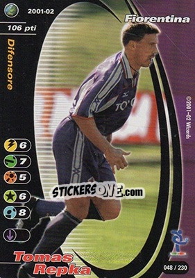 Sticker Tomas Repka - Football Champions Italy 2001-2002 - Wizards of The Coast