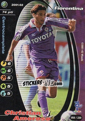 Sticker Christian Amoroso - Football Champions Italy 2001-2002 n. 50 - Wizards of The Coast