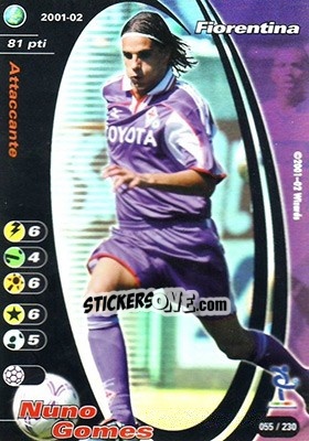 Sticker Nuno Gomes - Football Champions Italy 2001-2002 n. 55 - Wizards of The Coast