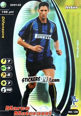 Sticker Marco Materazzi - Football Champions Italy 2001-2002 - Wizards of The Coast