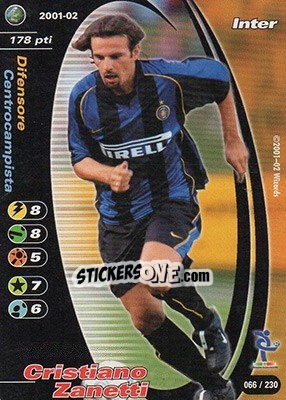 Cromo Cristiano Zanetti - Football Champions Italy 2001-2002 n. 66 - Wizards of The Coast