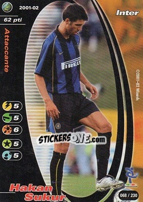 Sticker Hakan Sukur - Football Champions Italy 2001-2002 n. 68 - Wizards of The Coast