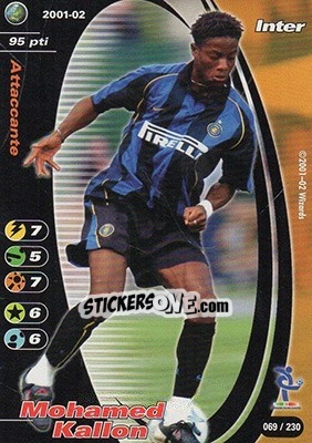 Sticker Mohamed Kallon - Football Champions Italy 2001-2002 n. 69 - Wizards of The Coast