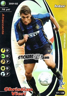 Figurina Christian Vieri - Football Champions Italy 2001-2002 - Wizards of The Coast
