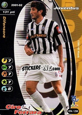 Sticker Ciro Ferrara - Football Champions Italy 2001-2002 - Wizards of The Coast
