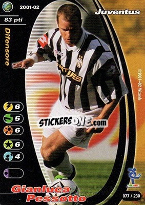 Sticker Gianluca Pessotto - Football Champions Italy 2001-2002 - Wizards of The Coast