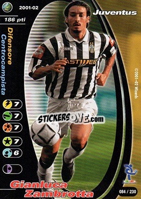 Sticker Gianluca Zambrotta - Football Champions Italy 2001-2002 - Wizards of The Coast