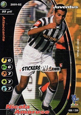 Sticker Nicola Amoruso - Football Champions Italy 2001-2002 n. 86 - Wizards of The Coast