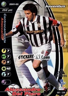 Sticker Alessandro Del Piero - Football Champions Italy 2001-2002 - Wizards of The Coast