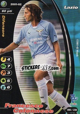 Figurina Francesco Colonnese - Football Champions Italy 2001-2002 - Wizards of The Coast