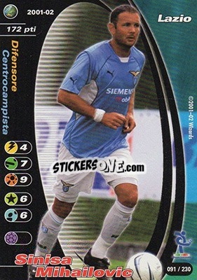 Sticker Sinisa Mihajlovic - Football Champions Italy 2001-2002 n. 91 - Wizards of The Coast