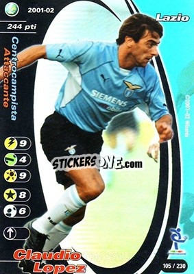 Sticker Claudio Lopez - Football Champions Italy 2001-2002 n. 105 - Wizards of The Coast