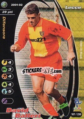 Sticker David Balleri - Football Champions Italy 2001-2002 n. 107 - Wizards of The Coast