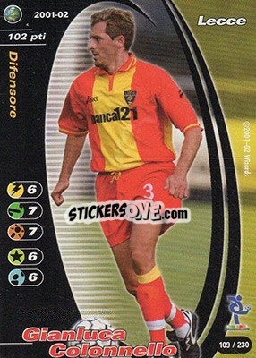 Sticker Gianluca Colonnello - Football Champions Italy 2001-2002 n. 109 - Wizards of The Coast