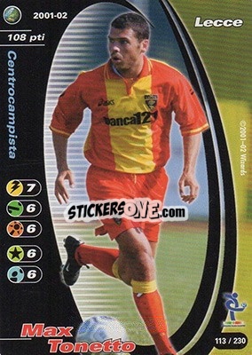 Sticker Max Tonetto - Football Champions Italy 2001-2002 n. 113 - Wizards of The Coast