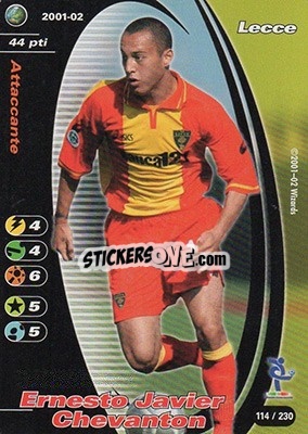 Sticker Ernesto Javier Chevanton - Football Champions Italy 2001-2002 n. 114 - Wizards of The Coast