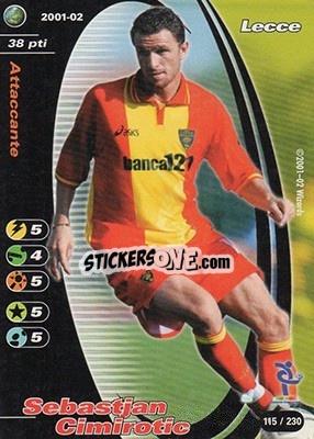 Sticker Sebastjan Cimirotic - Football Champions Italy 2001-2002 - Wizards of The Coast
