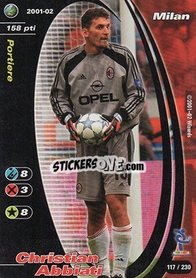 Sticker Christian Abbiati - Football Champions Italy 2001-2002 - Wizards of The Coast