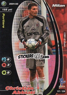 Figurina Christian Abbiati - Football Champions Italy 2001-2002 - Wizards of The Coast