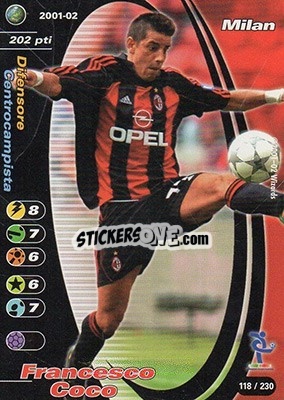 Sticker Francesco Coco - Football Champions Italy 2001-2002 n. 118 - Wizards of The Coast