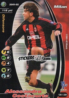 Figurina Alessandro Costacurta - Football Champions Italy 2001-2002 - Wizards of The Coast