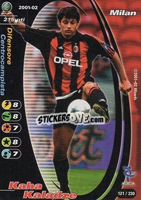 Sticker Kakha Kaladze - Football Champions Italy 2001-2002 - Wizards of The Coast