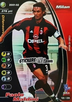 Sticker Paolo Maldini - Football Champions Italy 2001-2002 n. 122 - Wizards of The Coast