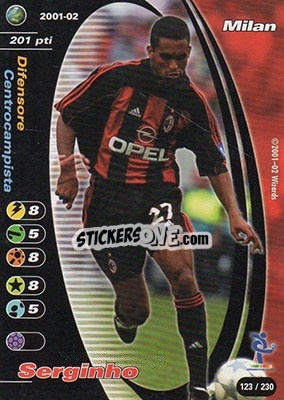 Sticker Serginho - Football Champions Italy 2001-2002 n. 123 - Wizards of The Coast