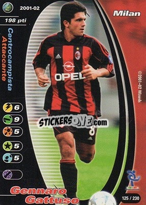 Sticker Gennaro Ivan Gattuso - Football Champions Italy 2001-2002 - Wizards of The Coast