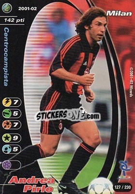 Sticker Andrea Pirlo - Football Champions Italy 2001-2002 n. 127 - Wizards of The Coast