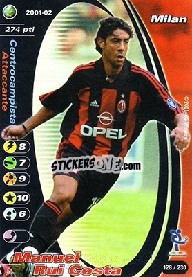 Figurina Manuel Rui Costa - Football Champions Italy 2001-2002 - Wizards of The Coast