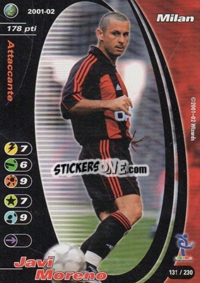 Sticker Javi Moreno - Football Champions Italy 2001-2002 n. 131 - Wizards of The Coast