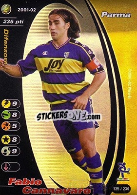 Sticker Fabio Cannavaro - Football Champions Italy 2001-2002 - Wizards of The Coast