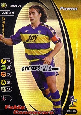 Sticker Fabio Cannavaro - Football Champions Italy 2001-2002 n. 135 - Wizards of The Coast