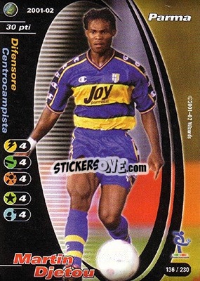 Sticker Martin Djetou - Football Champions Italy 2001-2002 - Wizards of The Coast