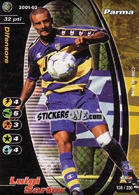 Figurina Luigi Sartor - Football Champions Italy 2001-2002 - Wizards of The Coast