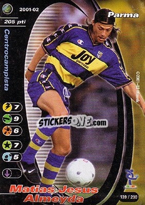 Sticker Matias Almeyda - Football Champions Italy 2001-2002 - Wizards of The Coast
