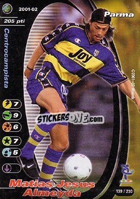 Sticker Matias Almeyda - Football Champions Italy 2001-2002 n. 139 - Wizards of The Coast