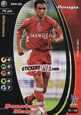 Sticker Donovan Maury - Football Champions Italy 2001-2002 - Wizards of The Coast