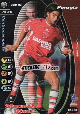 Sticker Manuele Blasi - Football Champions Italy 2001-2002 n. 155 - Wizards of The Coast