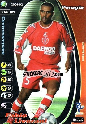 Sticker Fabio Liverani - Football Champions Italy 2001-2002 n. 156 - Wizards of The Coast